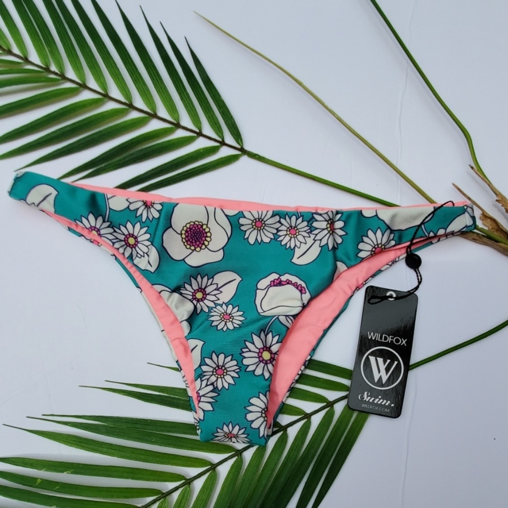 Wildfox Reversible Sixties Floral Bikini Bottoms S